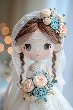lovestruck bride felt doll