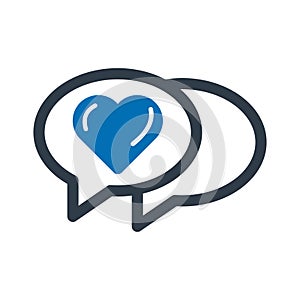 Loving chat Isolated Vector icon that can be easily modified or edited