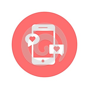Loving chat on mobile Isolated Vector icon that can be easily modified or edited