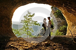 Loving couple and the beautiful view