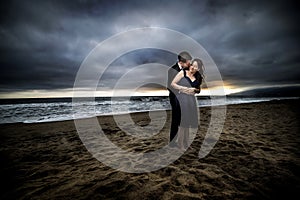 Loving Couple at a Dramatic Beach