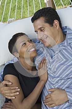 Loving Couple On Hammock