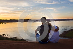 Loving Couple at the Lake