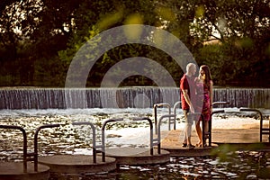 Loving couple in the park photo