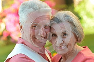 Loving elder couple