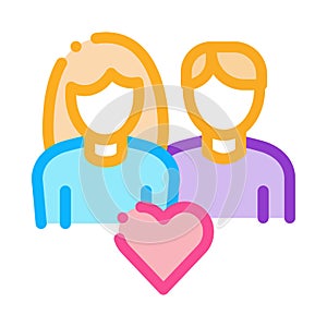 Loving Family Icon Vector Outline Illustration