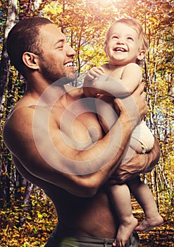 Loving father with daughter
