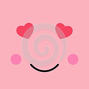 Loving funny emotion emoji face. Simple emoticons pictograms. Vector illustration EPS 10