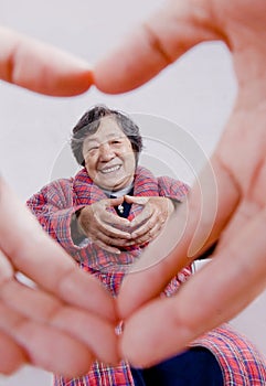 Loving heart and the elderly photo