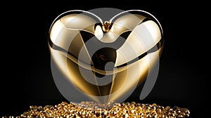 Loving Heart made of gold - a picture that symbolically depicts the theme of Love