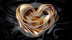 Loving Heart made of gold - a picture that symbolically depicts the theme of Love