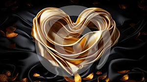 Loving Heart made of gold - a picture that symbolically depicts the theme of Love