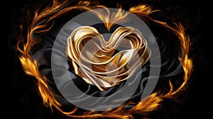 Loving Heart made of gold - a picture that symbolically depicts the theme of Love