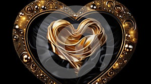 Loving Heart made of gold - a picture that symbolically depicts the theme of Love