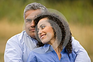 Loving hispanic couple