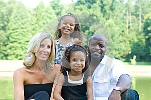 A loving mixed race family