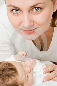 Loving mother with baby