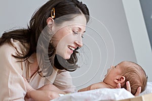 Loving mother with baby