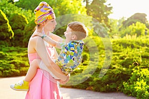 Loving Mother and son