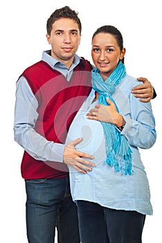 Loving pregnant young couple