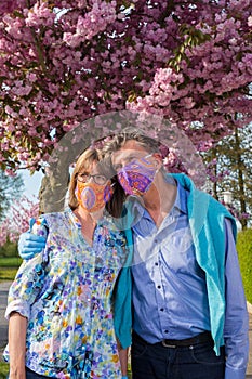 Loving senior couple wondering about their future.