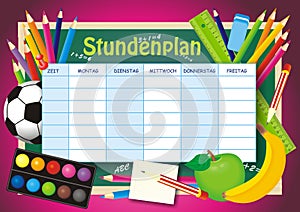 Lovlely background with pencils and timetable