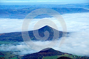 Lovos hill, near Lovosice, Litomerice, Usti Region - Czech Republic Aerial photo photo
