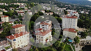 Lovran Seaside Beautiful Sunny Summer Mornig Aerial Shot