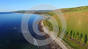 Low Aeial view of pristine Australian coastline