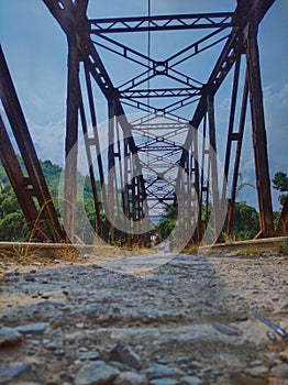 Low angle of abandoned Railroad Tracks in rural areas