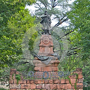 a low angle of Andreas Hofer Monument, City of Meran, South Tyrol