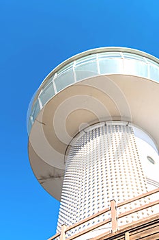 Low angle close up view of observation tower