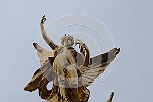 Low angle closeup shot of Victoria Memorial in London, the UK