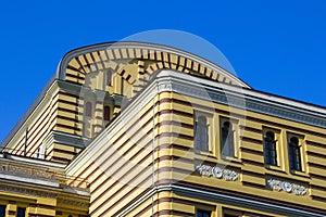 Low angle of the famous Tbilisi opera house on the Rustaveli ave. in Tbilisi, Georgia