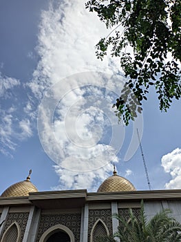 mosque dome and Blue Sky and soft cloud
