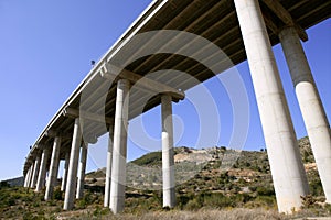 Low angle perspective view of a motorway brid