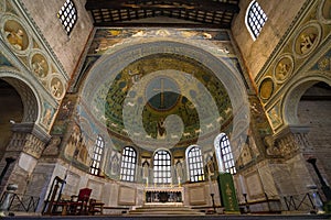 Low angle shot of the apse of the Basilica of Sant Apollinare in Classe, Ravenna, Italy photo