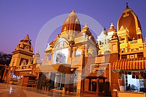 Low angle shot of the beautiful Laxminarayan Temple captured in Delhi, India photo