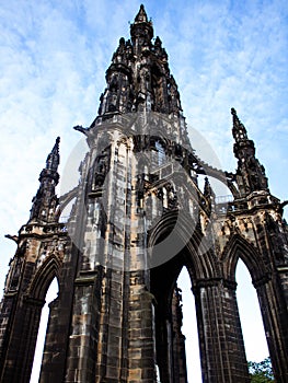 Low angle shot of the beautiful Victorian gothic Scott Monument
