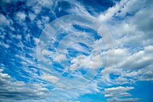 Low angle shot of a blue cloudy sky at daytime - perfect for wallpapers and backgrounds