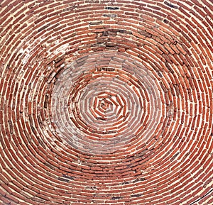 Low angle shot of the brick ceiling of the St. Gayane church captured in Armenia