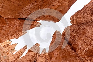 Low angle shot of canyon layers in Bryce Canyon National Park, USA