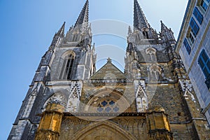 Low angle shot of Cathedrale Sainte-Marie de Bayonne in Bayonne, France