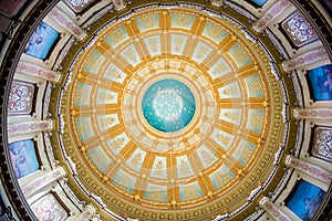 Low angle shot of the ceiling of the Michigan State Capitol photo