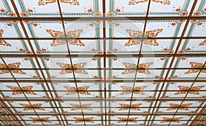 Low angle shot of the ceiling of Narodni Muzeum in Prague in the Czech Republic