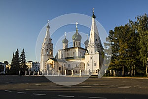 Low angle shot of the Church of Elijah the Prophet in Yaroslavl, Russia