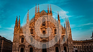 Low angle shot of  Duomo di Milano, Milan Italy