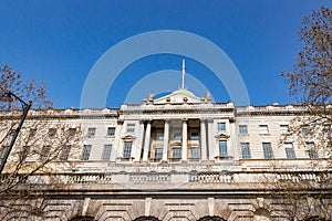 Low angle shot of the famous Somerset House in Lambeth, UK