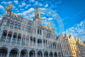Low angle shot of Grand Place Brussels Belgium