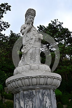 Low angle shot of Haedong Yonggungsa in Busan, South Korea